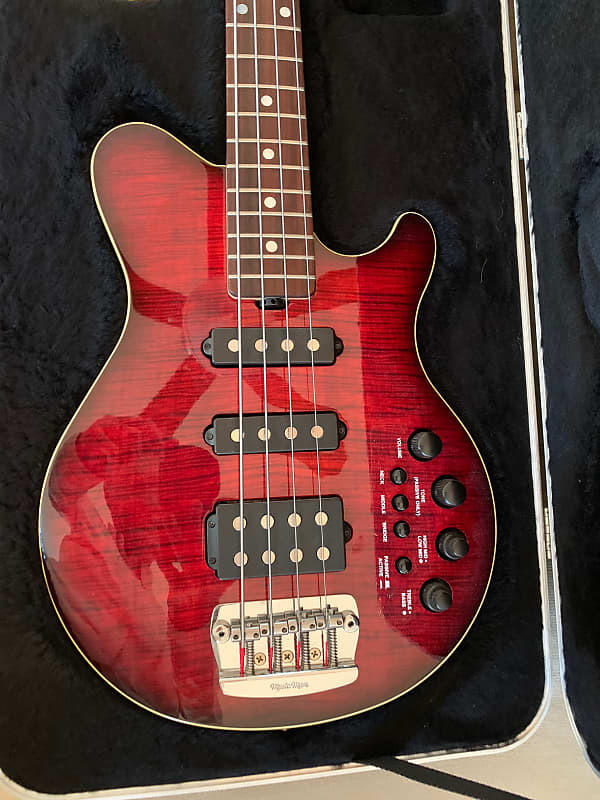 Music Man 25th Anniversary Reflex 4 Bass Guitar HSS Flame Venetian Redburst