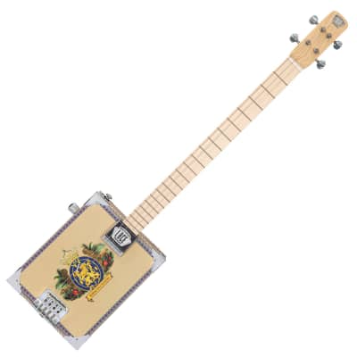 Lace Cigar Box Electric Guitar ~ 4 String ~ Royalty image 3