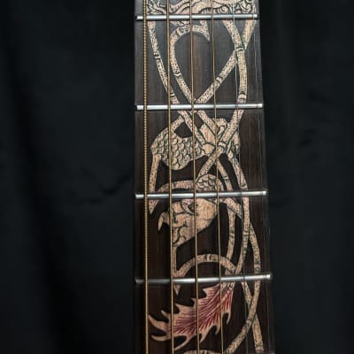 Blueberry Celtic Dragon 2017 Hand carved and inlaid acoustic image 7