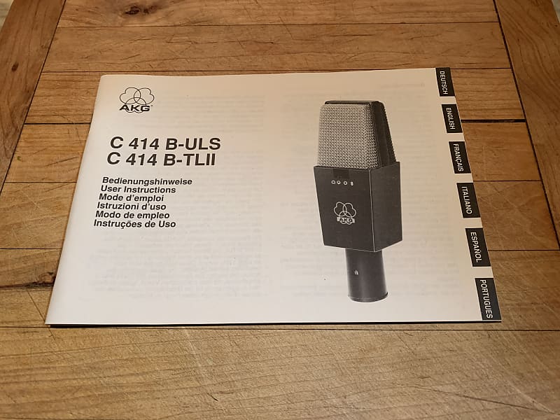 AKG C414 B ULS/C414 TLll VINTAGE MICROPHONE MANUAL Reverb