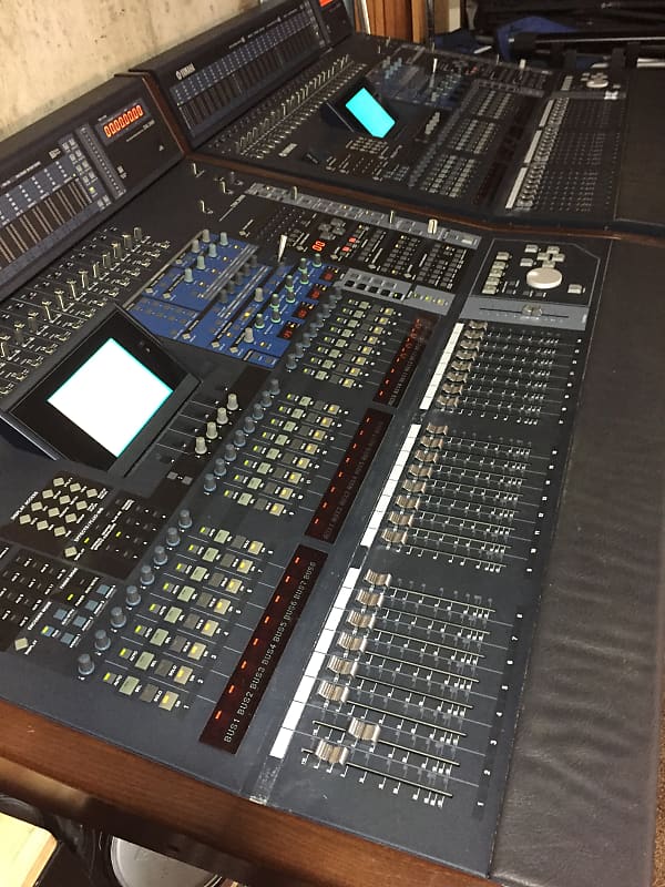 PAIR of Yamaha DM-2000 Digital Mixers w Meter Bridge & Wooden Side Panels  MB2000 2 units