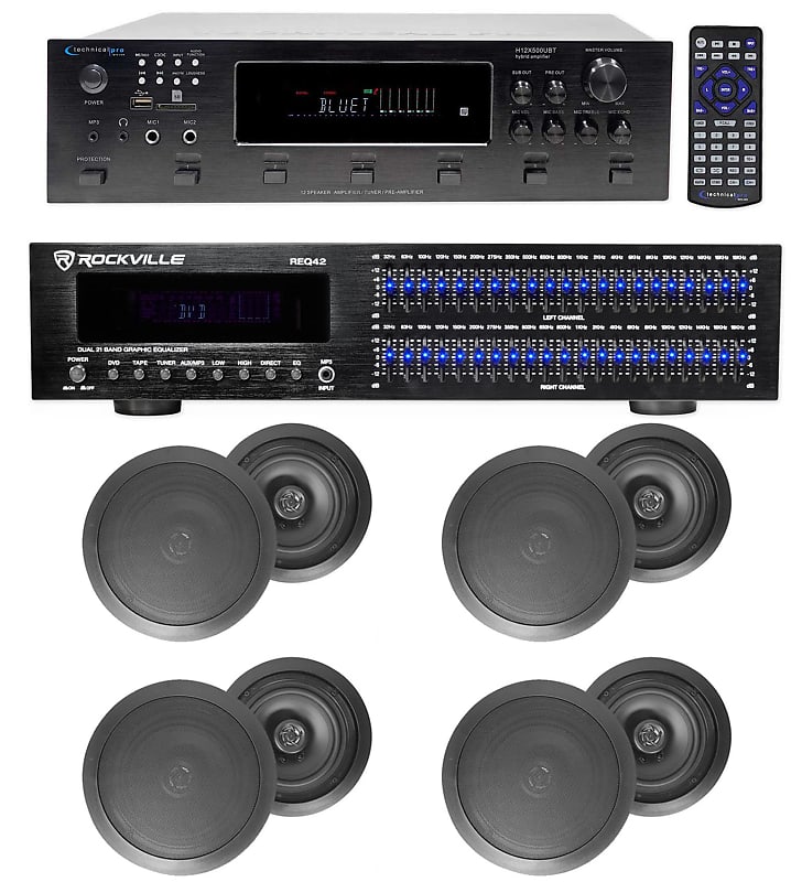 6000w (6) Zone, Home Theater Bluetooth Receiver+8) Black 8" | Reverb