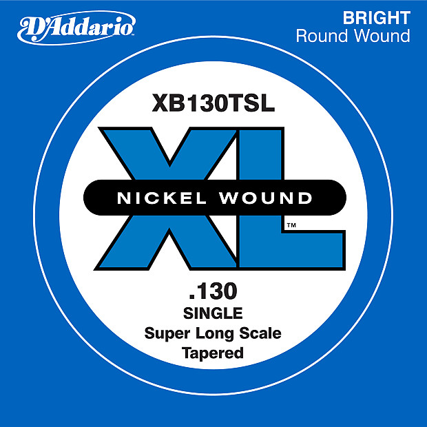D'Addario XB130T Nickel Wound Bass Guitar Single String Super Long Scale .130 Tapered image 1