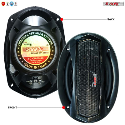 5 Core Car Speaker Coaxial 3 Way 6X9"  1600 Watts PMPO ,4 OHM Speakers For Car Audio Premium Quality CS-69-80 pair image 2