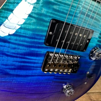 PRS Custom 24 Wood Library Flame Maple 10-Top  Stained Maple Neck Swamp Ash Back - Blue Fade 363699 image 6
