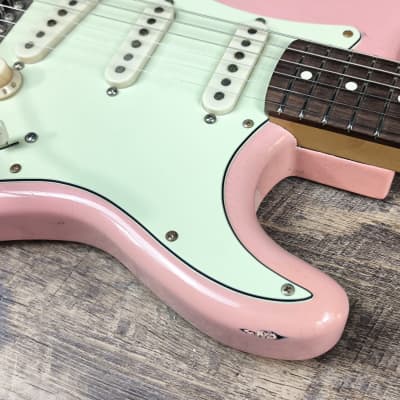 MyDream Stratocaster Custom Built - Relic Pink over Black Gilmour image 6