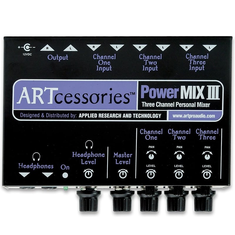 ART PWRMIX-3 3 Channel ¼” Stereo Mini Mixer image 1