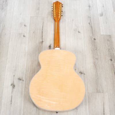 Guild USA F-512E 12-String Jumbo Acoustic-Electric Guitar, Natural Maple Blonde image 8