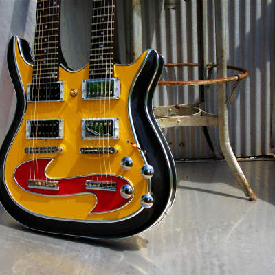 El Daga Lightshow Doubleneck 2000 Custom,  Robelli.  Art Collection Guitar.  Only one. Unique. Rare. image 6