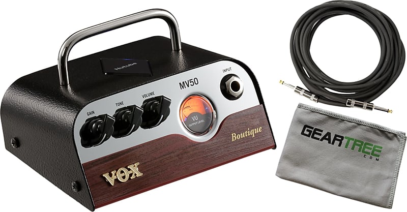 VOX MV50 BQ Boutique 50W Mini Guitar Amplifier Head Bundle w/Cable and Cloth