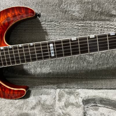 ESP Custom Shop Horizon guitar.  Mint w/OHSC BK VHII PUP's, 2010, Kiso factory 5A quilt top image 3
