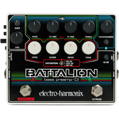 Electro-Harmonix Battalion Bass Preamp & DI w/ Distortion Bass Effect Pedal for sale