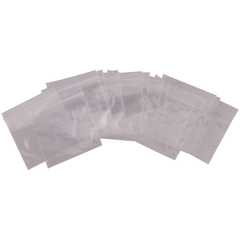 100 Pack of 1.5 Inch x 1.5 Inch Clear Reclosable Poly Bags - 2 MIL zip lock bag image 1
