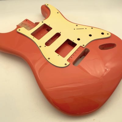 4lbs BloomDoom Nitro Lacquer Aged Relic Orangey Fiesta Red HSH S-Style Vintage Custom Guitar Body image 3