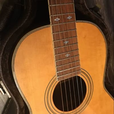 Vintage 1970's Mountain M-34 0-Style Parlor Acoustic Guitar Natural Finish Made In Japan imagen 14