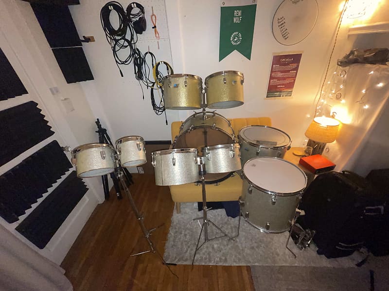 Ludwig Drumset with Melodic Concert Toms 1972 - Gold Sparkle image 1