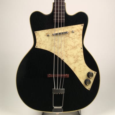 Very Rare 1960 Kay K5970J Professional Electric Jazz Bass in Black with Kay Case image 6