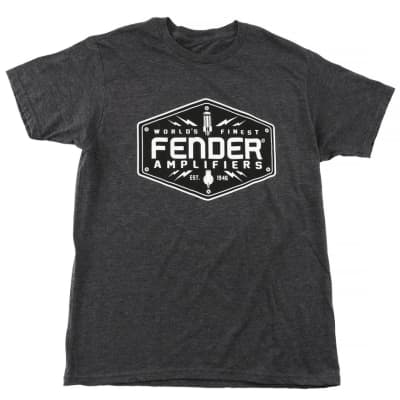 Fender Bolt Down T-Shirt Charcoal Small for sale