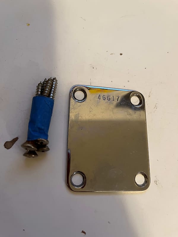 1960 Fender Jazz Precision Telecaster Neck Plate Guitar Bass! Reverb