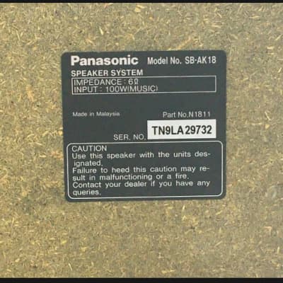 Rare Set of 2 Panasonic SB-AK18 1998 Grey Black Book Shelf Speakers Excellent Tone image 5