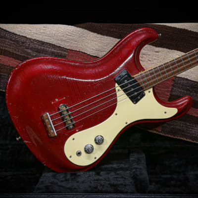 1965 Mosrite Ventures Bass "Candy Apple Red" image 4