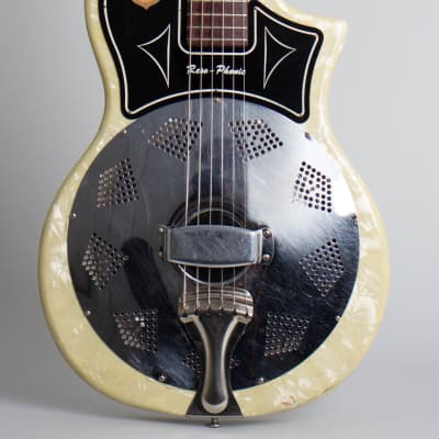 National  Reso-Phonic Resophonic Guitar (1960), ser. #T-42249, black gig bag case. image 3