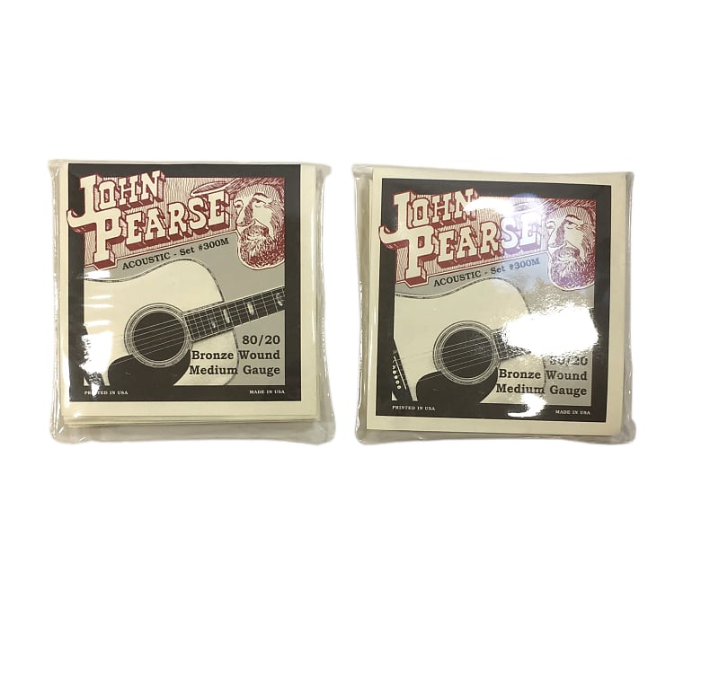 John Pearse Guitar Strings 2 Pack Acoustic Medium 300M Bronze