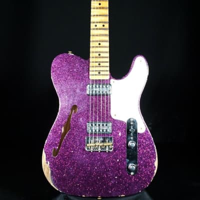 Fender Custom Caballo Tono Ligero Aged Magenta Sparkle Guitar image 2