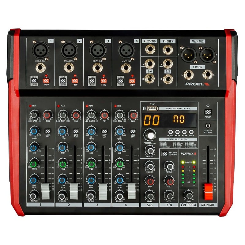 Proel PLAYMIX8 Analog Audio Mixer with DSP Effects image 1