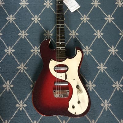 Silvertone Electric Guitar 1960's Redburst image 1