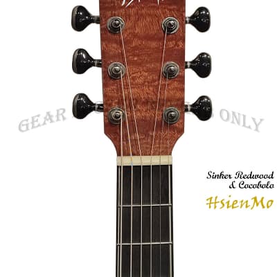 Hsien Mo all solid Sinker Redwood & cocobolo F body Acoustic Guitar (custom made) image 8