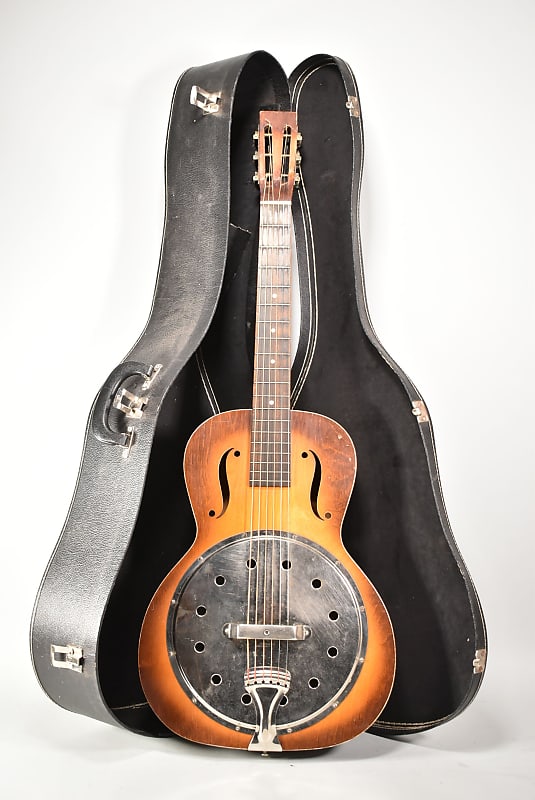 Immagine 1930s Regal Angelus Model 19 Sunburst Finish Resonator Acoustic Guitar w/SSC - 1