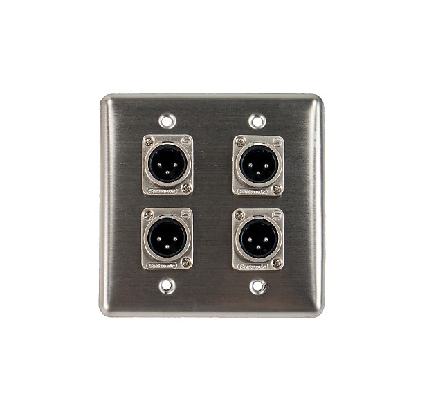 OSP Q-4-4XM Quad Wall Plate with 4 XLR Male Connectors image 1