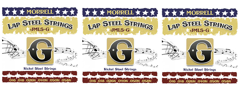 Morrell JMLS-G Nickel Steel 6-String Lap Steel Strings For G Tuning (3-Pack) image 1