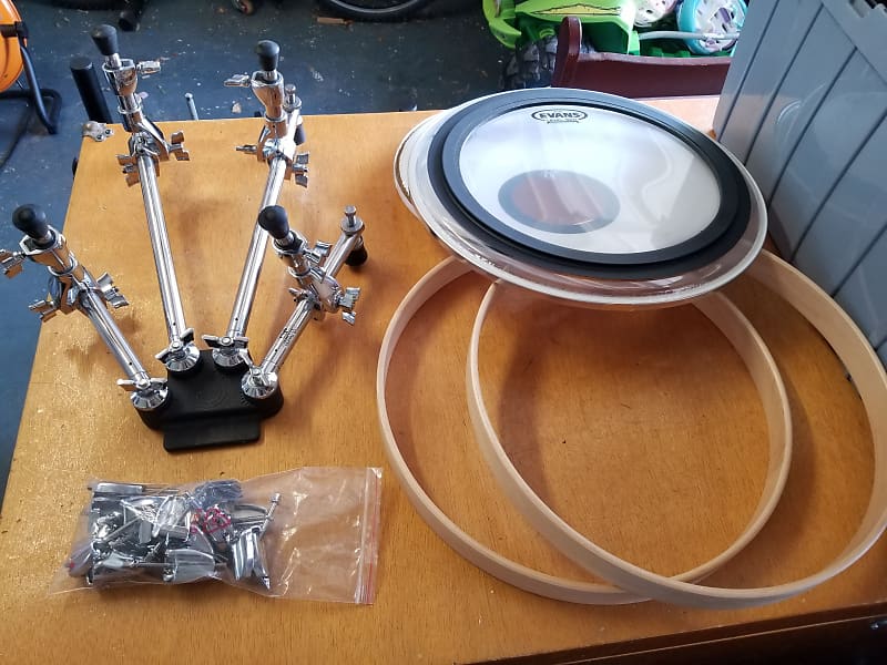 16" Floor Tom Bass Drum Conversion Kit DW Riser, Wood Reverb