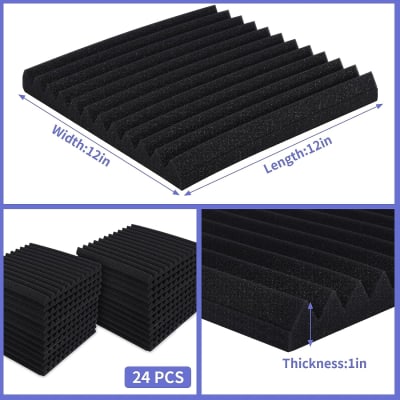 BXI Soundproofing Closed Cell Foam - 2 Pack Self-Adhesive 16'' X 12'' X  1.8'' Thickened Egg Crate Sound Proof Foam - Acoustic Foam Panels Great for
