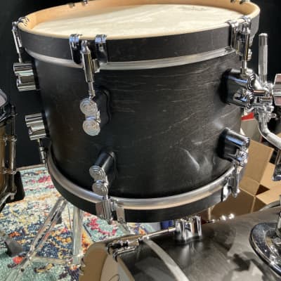 Russ McKinnon's (Barry Manilow, Tower of Power) PDP Concept Maple Classic Bop 3-piece Set - Satin Walnut with Wood Hoops image 14