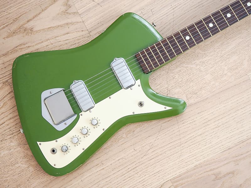 1965 Airline Bighorn Vintage Electric Guitar Green by Kay Reverb