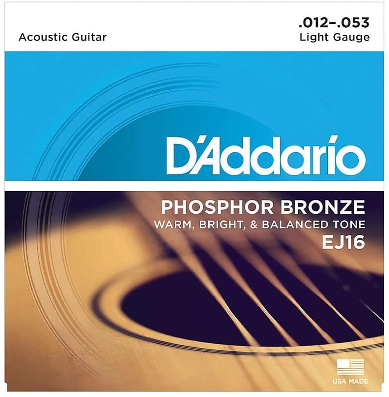 D'Addario EJ16 Phosphor Bronze Acoustic Guitar Strings, Light image 1