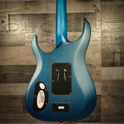 Schecter Banshee GT FR Satin Trans Blue with Black Racing Stripe Decal B-Stock Electric Guitar image 6