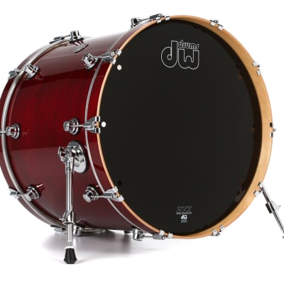 DW Performance Series Bass Drum - 18 x 22 inch - Cherry Stain Lacquer  Bundle with Kelly Concepts The Kelly SHU Pro Bass Drum Microphone Shockmount Kit - Aluminum - Black Finish image 3