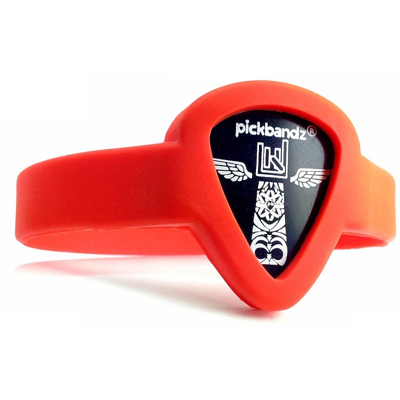 New Pickbandz PBW-SM-OR Wristband Pick Holder, Fire Orange - Youth to Adult Small - Free Shipping image 1