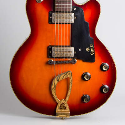 Guild  M-75 BluesBird Thinline Hollow Body Electric Guitar (1968), ser. #DD-184, period hard shell case. image 3