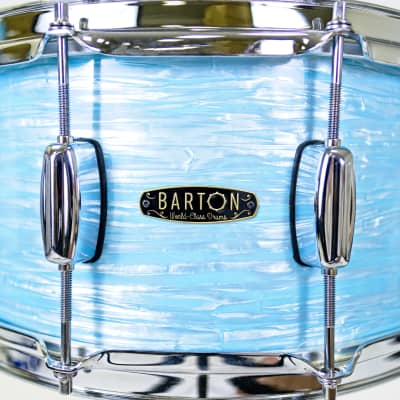 Barton Studio Custom 14X5 Birch Snare Drum - Sky Blue Oyster image 3