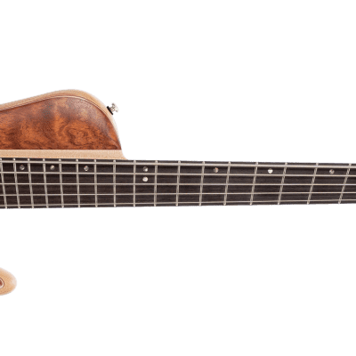 Cort A5BEYONDOPBN Single Cutaway Bubinga Top on Ash Body Multi-Scale 5-Electric Bass Guitar w/Hard Case image 3