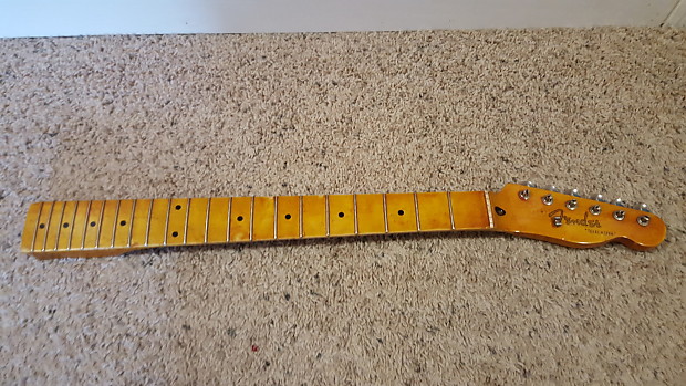 Mighty Mite Telecaster Neck with Tuners and Vintage Amber Tint image 1
