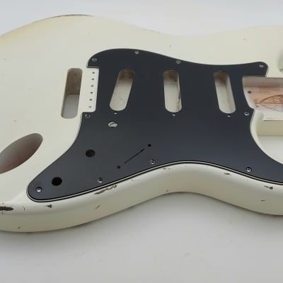 4lbs 2oz Nitro Lacquer Aged Relic Olympic White S-Style Vintage Custom Guitar Body image 5