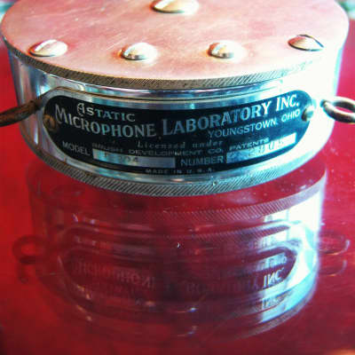 Vintage RARE 1930's Astatic D-104 crystal "Lollipop" microphone Chrome w period desk stand # 2 image 7