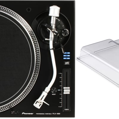 Pioneer DJ PLX-1000 Professional Turntable  Bundle with Decksaver DS-PC-SL1200 Polycarbonate Cover for Technics SL-1200/1210 and Pioneer PLX-1000 Cover image 1