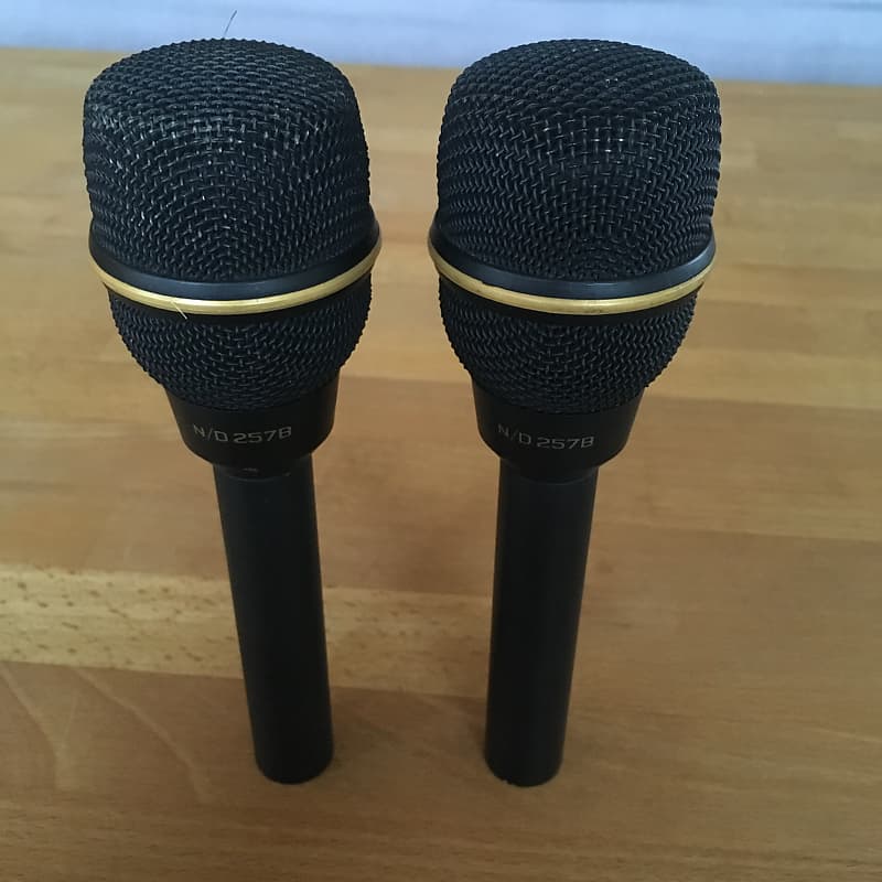 2x Electro Voice EV ND 257 B vintage microphones Stereo pair